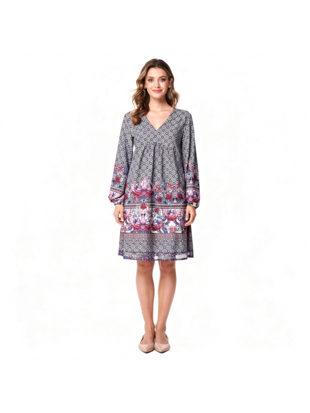 Altar'd State Floral Print Bohemian Babydoll Mini Dress Bridgerton Romantic